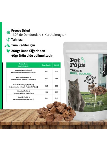 Kediler İçin Takviye ve Ödül Maması - Dana Ciğer / Doğal / Freeze Dry fiyatları