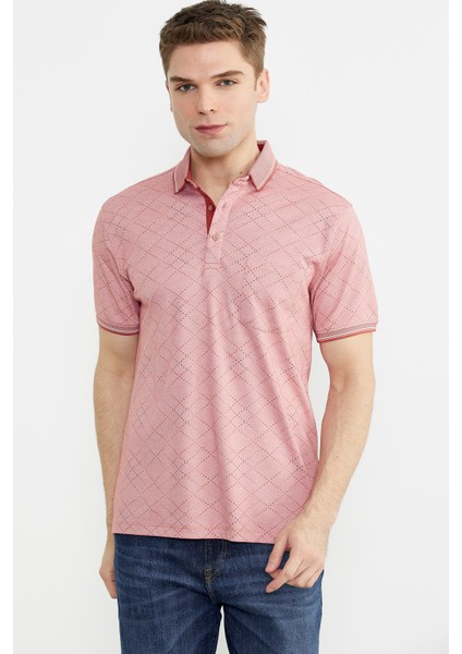 Baskı Detaylı Polo Yaka Tişört - Kiremit fiyatları