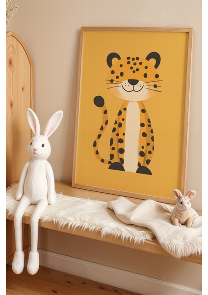 Sevimli Marsupilami Çocuk Odası ve Bebek Odası Ahşap Çerçeveli Duvar Tablosu