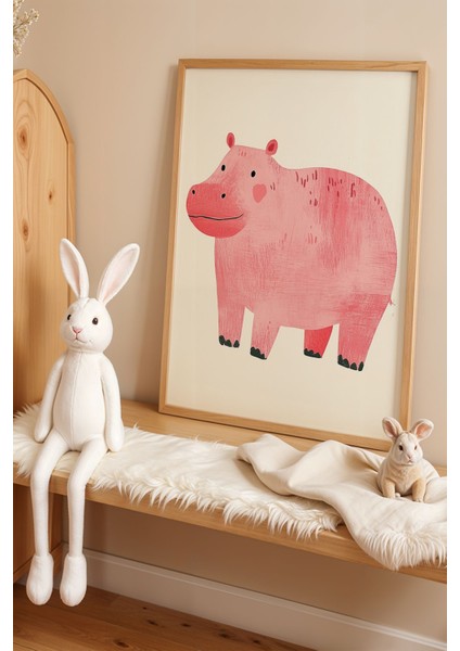 Minimalist Çocuk Odası ve Bebek Odası Ahşap Çerçeveli Duvar Tablosu