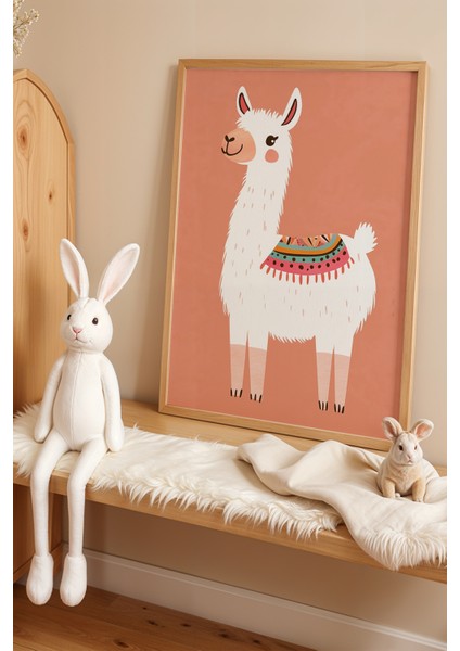 Minimalist Çocuk Odası ve Bebek Odası Ahşap Çerçeveli Duvar Tablosu