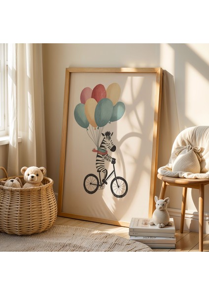 Sevimli Zebra Çocuk ve Bebek Odası Ahşap Çerçeveli Duvar Tablosu fiyatları