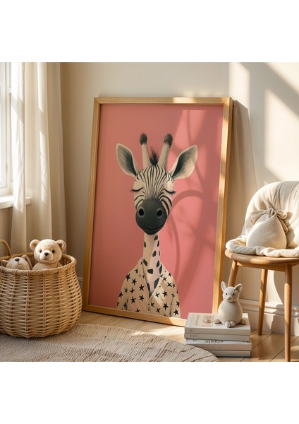 Sevimli Pijamalı Zebra Çocuk Odası ve Bebek Odası Ahşap Çerçeveli Duvar Tablosu fiyatları