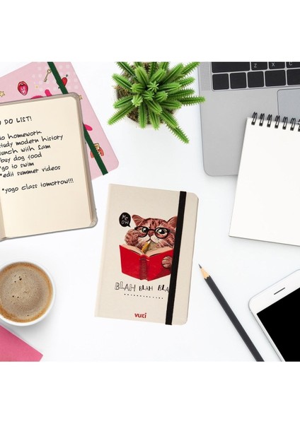 Desenli Sert Kapak Lastikli Defter A6 fırsatları