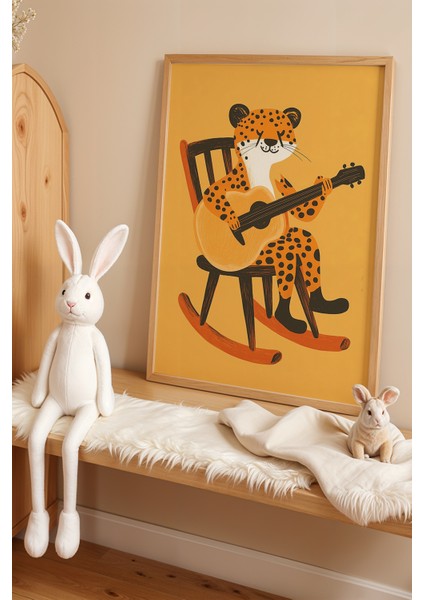 Sevimli Marsupilami Çocuk Odası ve Bebek Odası Ahşap Çerçeveli Duvar Tablosu