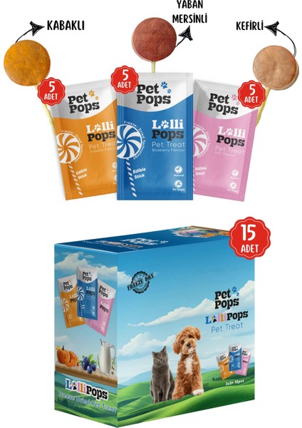 Kedi ve Köpekler İçin Ödül Maması - Lolipop / 15 Li Kutu ( 3 Model * 5 adet ) modelleri