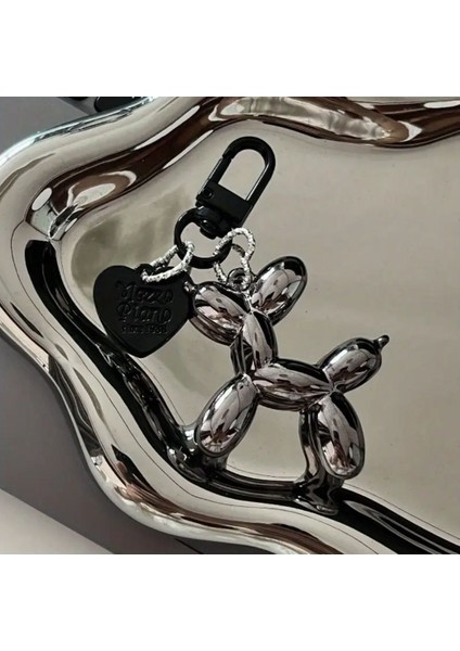 Siyah Kalpli Gümüş Renk Vs Pink Balon Köpek Anahtarlık Seti Key Chain Çanta Aksesuarı fiyatları