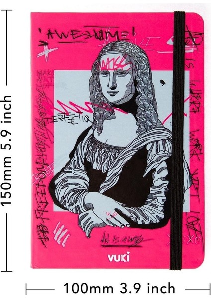 Desenli Sert Kapak Lastikli Defter A6 fiyatları