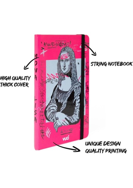 Desenli Sert Kapak Lastikli Defter A6 modelleri