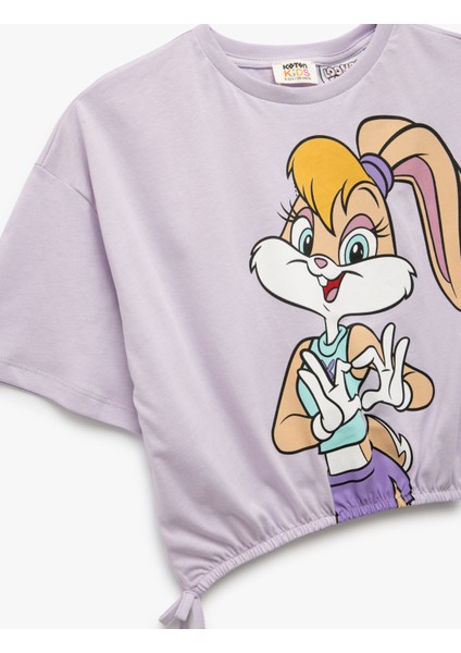 Lisanslı Lola Bunny Baskılı Büzgülü Kısa Kollu Tişört