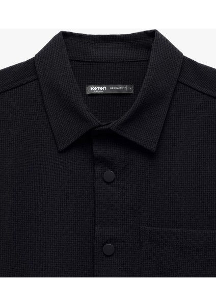 Çıtçıt Düğme Detaylı Cepli Regular Fit Viskon Karışımlı Uzun Kollu Gömlek indirimleri