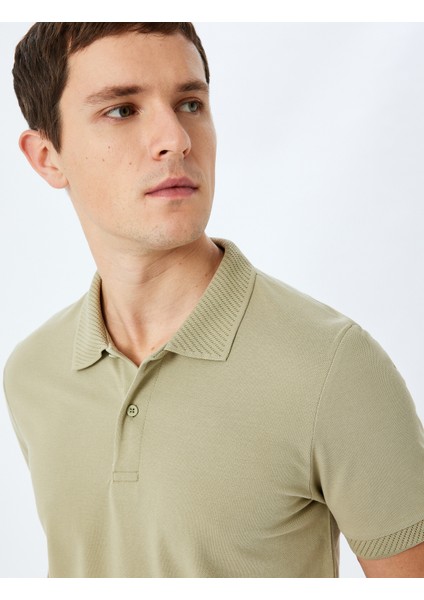 Slim Fit Kısa Kollu Pamuklu Polo Yaka Tişört