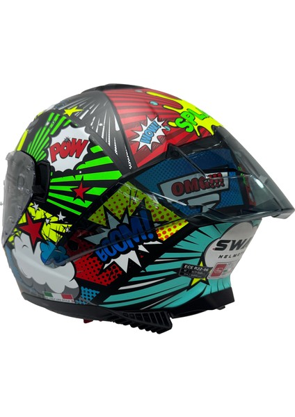 Sw 865 Boom Black Callorful Kask