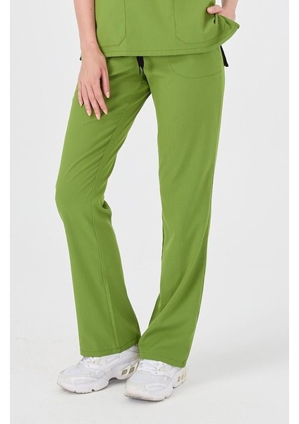 Happiness Spaniard - Likralı Doktor Hemşire Scrubs Tek Alt Cerrahi Forma (Kadın), Fıstık Yeşili