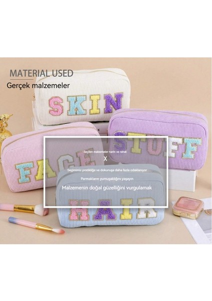 Kadife Nakış Taşınabilir Makyaj Çantası (Yurt Dışından) modelleri