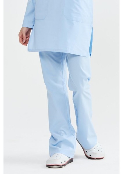 Ultralycra Modest - Likralı Doktor Hemşire Tesettür Tek Alt Forma, Buz Mavi