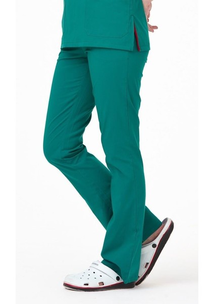 Ultralycra Spaniard - Likralı Doktor Hemşire Scrubs Tek Alt Cerrahi Forma (Kadın), Cerrahi Yeşil