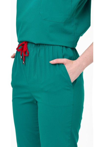 Ultralycra Spaniard - Likralı Doktor Hemşire Scrubs Tek Alt Cerrahi Forma (Kadın), Cerrahi Yeşil modelleri
