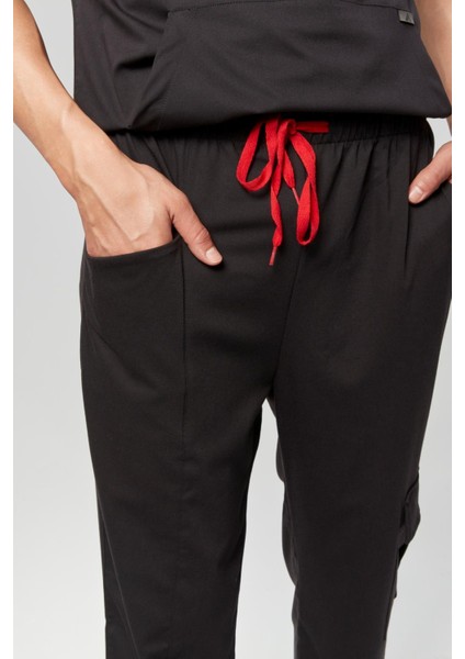 Extreme Cool Man - Premium Çift Yön Likralı Doktor Hemşire Scrubs Tek Alt Cerrahi Forma (Erkek), Kömür fiyatları