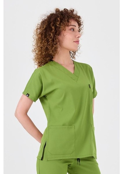 Happiness Spaniard - Likralı Doktor Hemşire Scrubs Tek Üst Cerrahi Forma (Kadın), Fıstık Yeşili fiyatları
