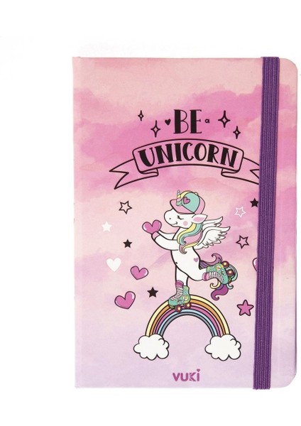 Desenli Sert Kapak Lastikli Defter A6