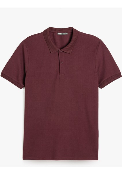 Slim Fit Kısa Kollu Pamuklu Polo Yaka Tişört