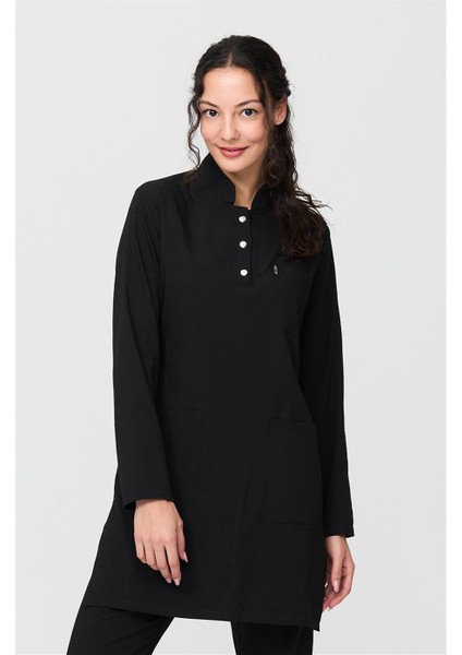 Ultralycra Modest - Likralı Doktor Hemşire Tesettür Tek Üst Forma, Siyah fiyatları