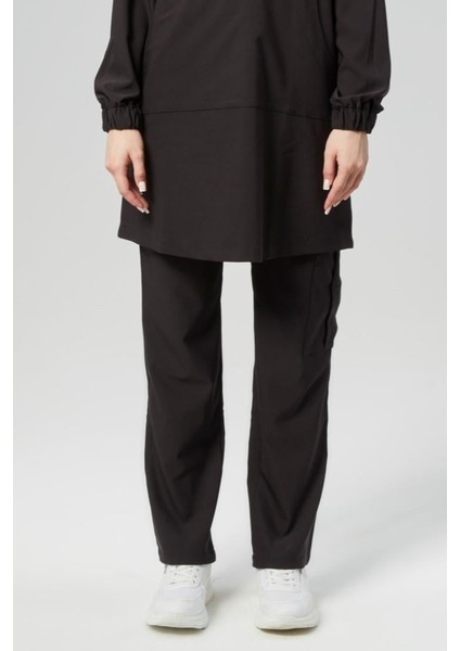 Extreme Cool Modest - Premium Çift Yön Likralı Doktor Hemşire Scrubs Tek Alt Cerrahi Forma (Kadın), Kömür