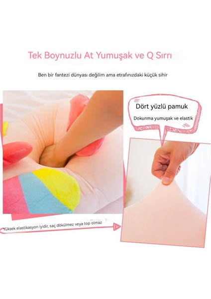 50CM Gökkuşağı Tek Boynuzlu At Midilli Peluş Bebek (Yurt Dışından)