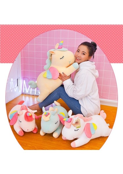 50CM Gökkuşağı Tek Boynuzlu At Midilli Peluş Bebek (Yurt Dışından)