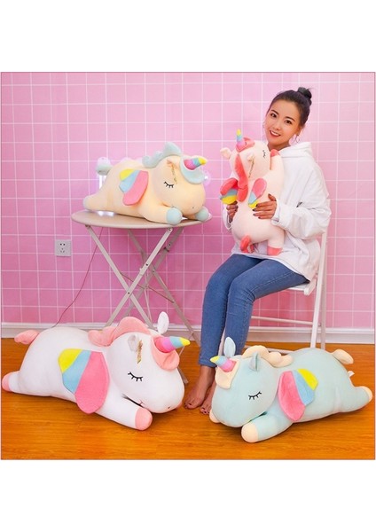 50CM Gökkuşağı Tek Boynuzlu At Midilli Peluş Bebek (Yurt Dışından)