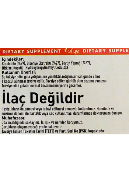 K.B.Z (Karahalile Biberiye Zeytin Yaprağı) 60 Kapsül