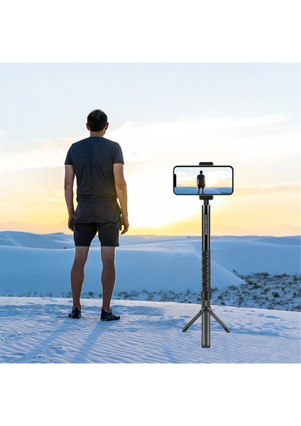 INSTA360 X3 Zaman Kontrol Cihazı Için Döner Kol Masaüstü Tripod Standı 110 cm 5 Bölümlü Selfie Çubuğu Monopod-B (Yurt Dışından)