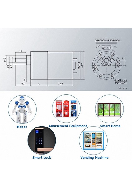 Dc 12V 30RPM Dişli Motor Yüksek Torklu Elektrikli Mini Hız Azaltma Dişli Motor Eksantrik Çıkış Mili 37MM Şanzıman (Yurt Dışından)