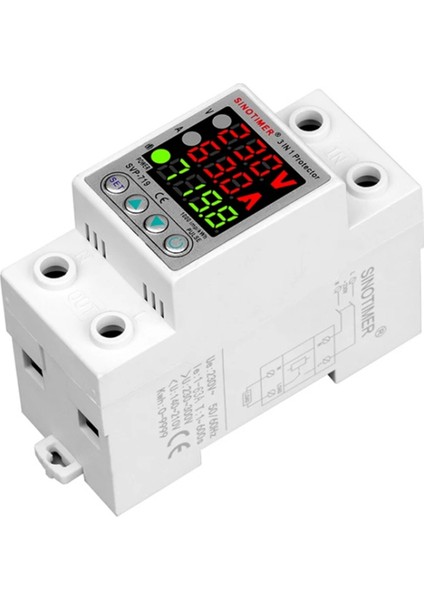 Sınotımer 220V Voltaj Rölesi Aşırı Düşük Voltaj Koruyucu Aşırı Akım Sınırı Wattm Kwh Enerji Ölçer Güç Tüketimi 63A (Yurt Dışından)