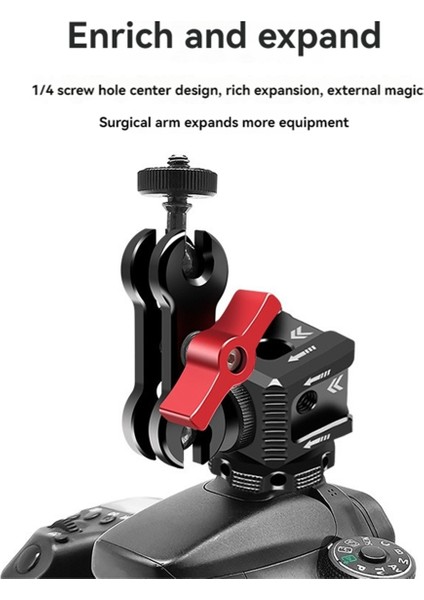 Üçlü Sıcak Yuva Montaj Adaptörü 1/4 Arri Delikli Sıcak Yuva Monitör Tabanı Mikrofon Dolum Işığı Braketi Tutucu Slr Kamera Kafesi Için (Yurt Dışından)