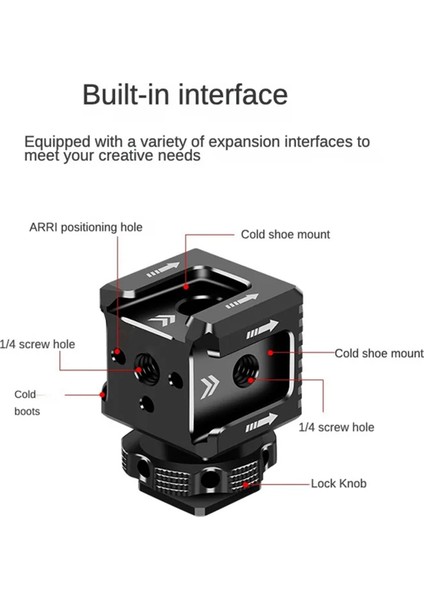 Üçlü Sıcak Yuva Montaj Adaptörü 1/4 Arri Delikli Sıcak Yuva Monitör Tabanı Mikrofon Dolum Işığı Braketi Tutucu Slr Kamera Kafesi Için (Yurt Dışından)