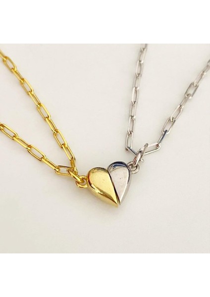 Mıknatıslı Kalp Çift Gümüş Bileklik fırsatları