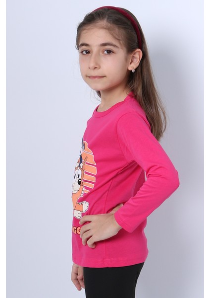 Kız Çocuk Uzun Kol Tshirt Bluey Ile Bingo Baskılı Bisiklet Yaka D46 fırsatları