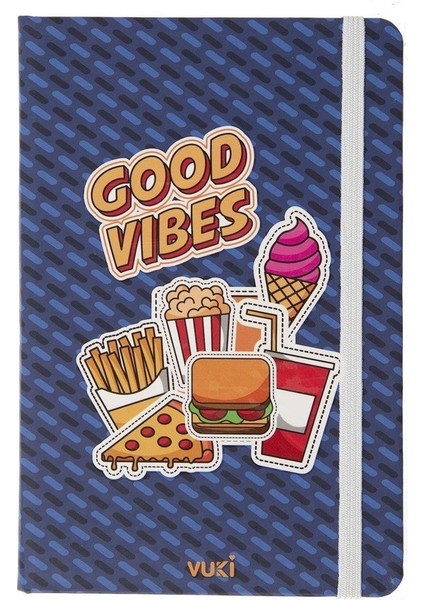 Desenli Sert Kapak Lastikli Defter A6