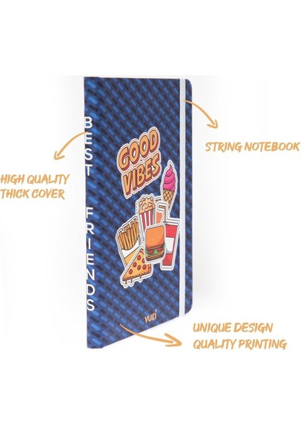 Desenli Sert Kapak Lastikli Defter A6 modelleri