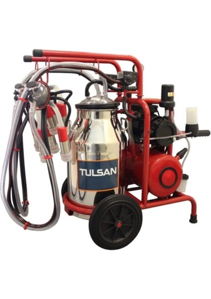 Klasik Tip Çift Sağım Inek Sağma Kuru Pompa Paslanmaz Krom Tek Güğüm 40 L Süt Sağım Makinesi