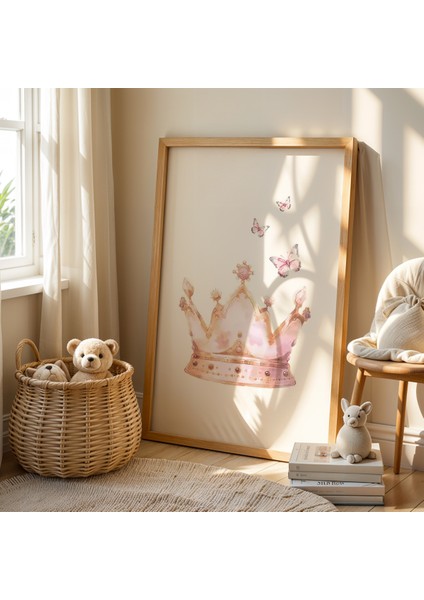 Prenses Masalı Doğal Ahşap Çerçeveli Çocuk ve Bebek Odası Tablosu modelleri
