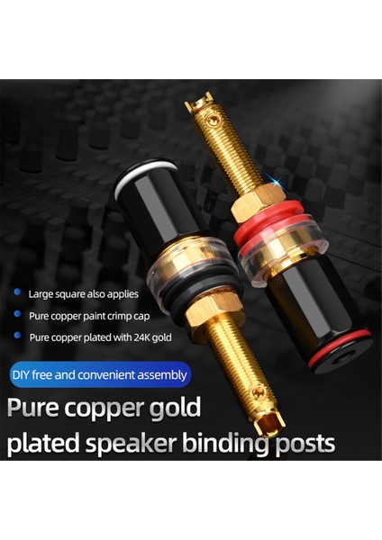 4 Adet Hifi Hoparlör Terminali Bağlama Sonrası Saf Bakır Altın Kaplama Amplifikatör Konnektörü Kadın Muz Jack Tak (Yurt Dışından)