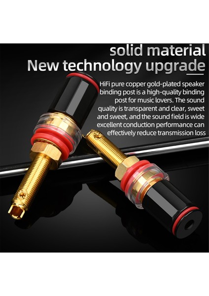 4 Adet Hifi Hoparlör Terminali Bağlama Sonrası Saf Bakır Altın Kaplama Amplifikatör Konnektörü Kadın Muz Jack Tak (Yurt Dışından)