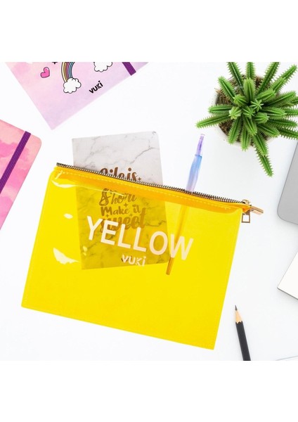 Renkli Fermuarlı Şeffaf Dosya (A5) fırsatları