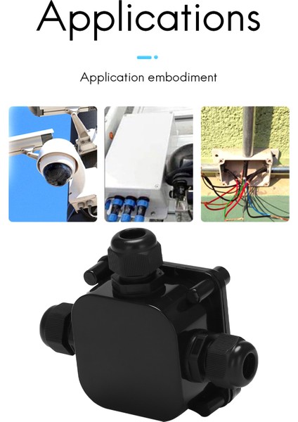 Kutu Su Geçirmez IP68 Harici Elektrik Bağlantı Kutusu 3 Yollu Kablo Konektörü Dış Mekan Için 5.5mm-10.2mm (8'li Paket) (Yurt Dışından)