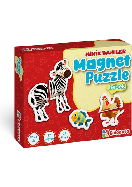 Minik Dahiler: Ilk Magnet Puzzle Bebek - Sevimli Hayvanlar (1-3 Yaş)