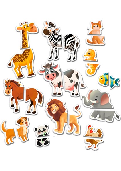 Minik Dahiler: Ilk Magnet Puzzle Bebek - Sevimli Hayvanlar (1-3 Yaş)