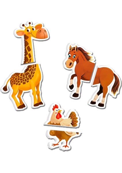 Minik Dahiler: Ilk Magnet Puzzle Bebek - Sevimli Hayvanlar (1-3 Yaş)